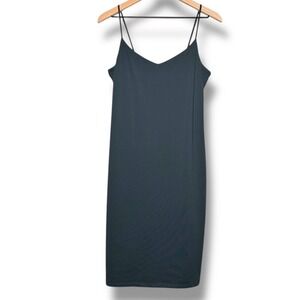 Babaton Aritzia Contour Cami Midi Slip Dress XL Dark‎ Green Tight Party Cocktail